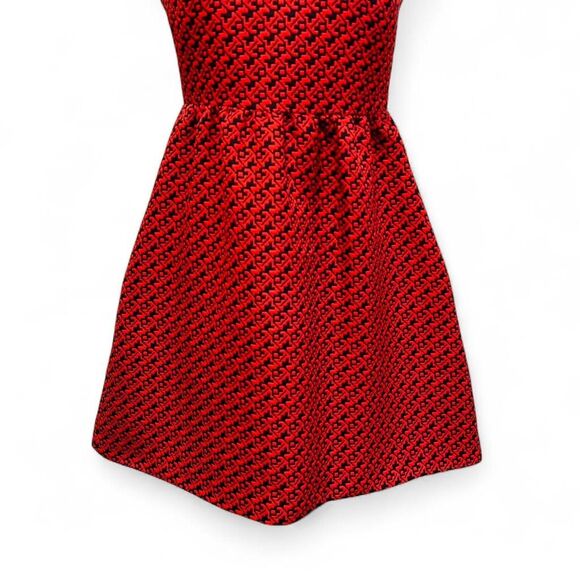 Lili Wang Women's Dress SZ 2 Red Navy Fit Flare Sleeveless Glam Y2K Chic Mini - Picture 4 of 8